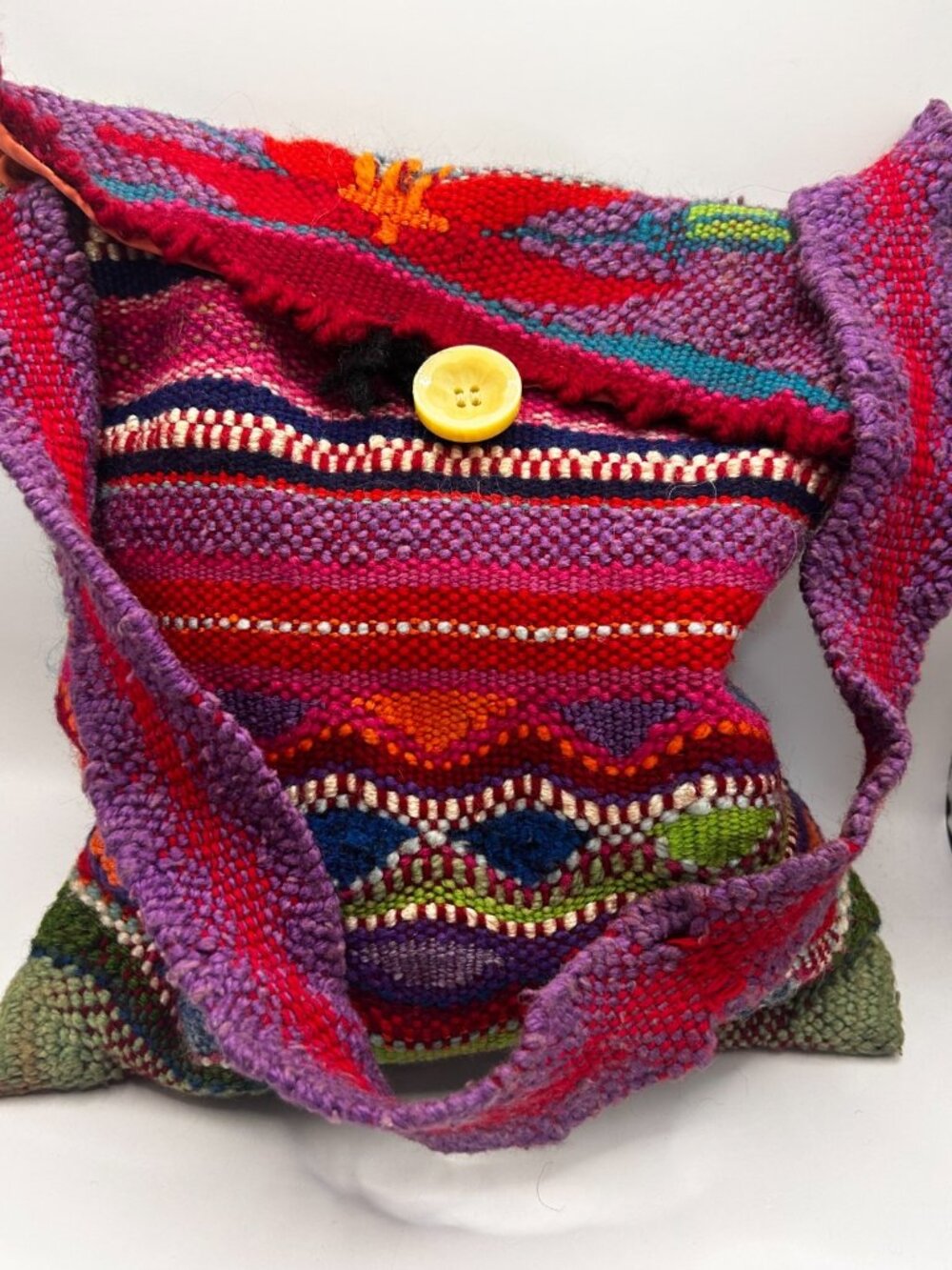 Vintage Lillian Barber Hand-Woven Wool Bag - Mid-Century Artisan Boho Bag - Picture 2 of 11